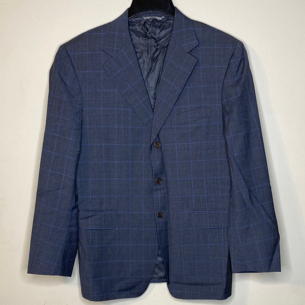 Canali Men's Gray Checkered Blazer Size 50